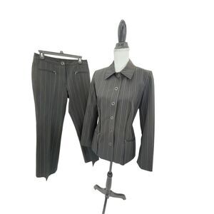 Etcetera Gray Pinstripe Blazer and Pants Set